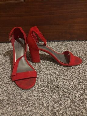 Worthington Red Suede Block Heel Sandals - Women